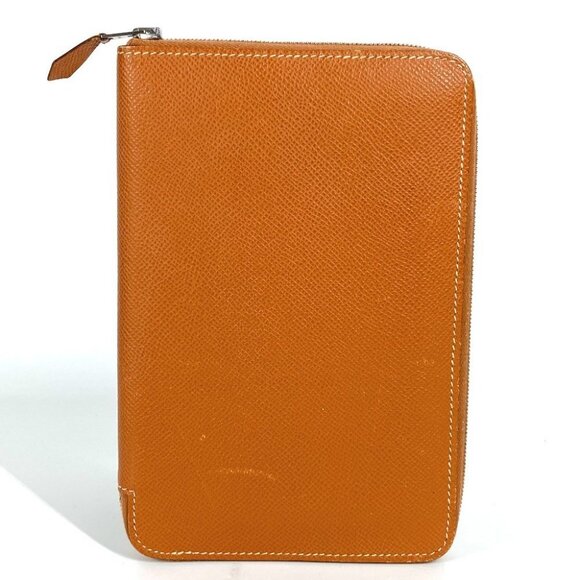 HERMES Zip Around Travel Case Azap combine Long wallet Long Wallet Leather Gold - Picture 1 of 14